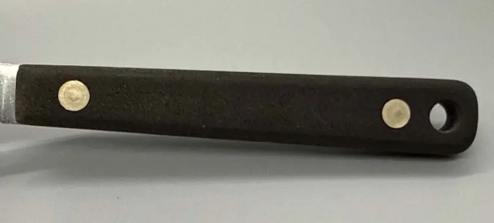 Ekco Flint Spatula Arrowhead Vanadium Short Slotted Stainless Wood Rivet USA Vtg